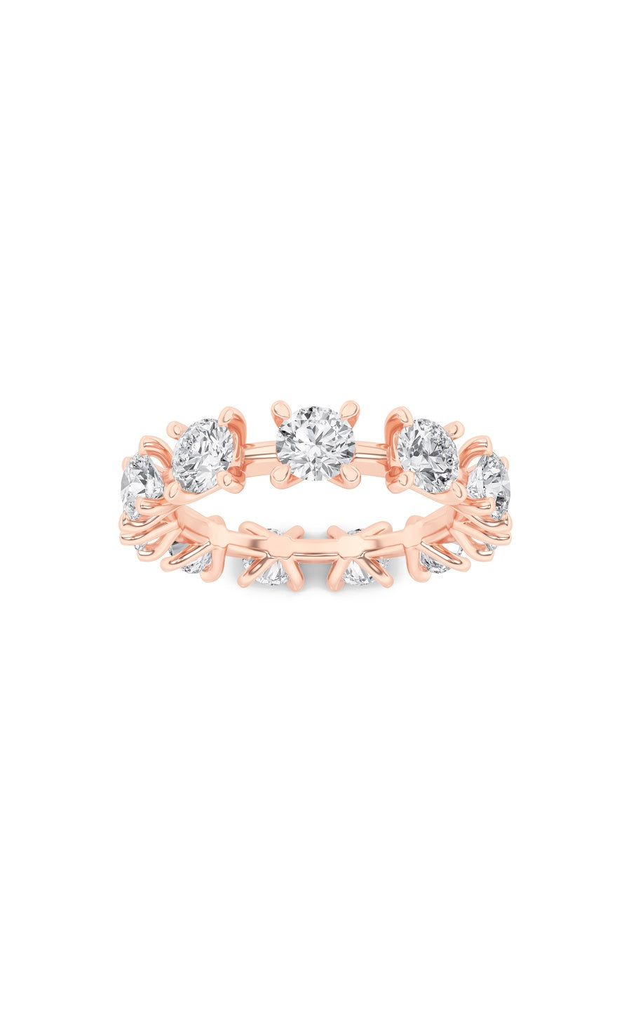 3Cttw Round Shaped Lab Grown Diamond (F/VS) Eternity Band Ring in 14K Gold