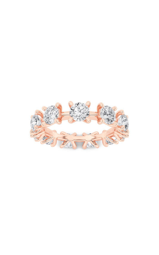 3Cttw Round Shaped Lab Grown Diamond (F/VS) Eternity Band Ring in 14K Gold
