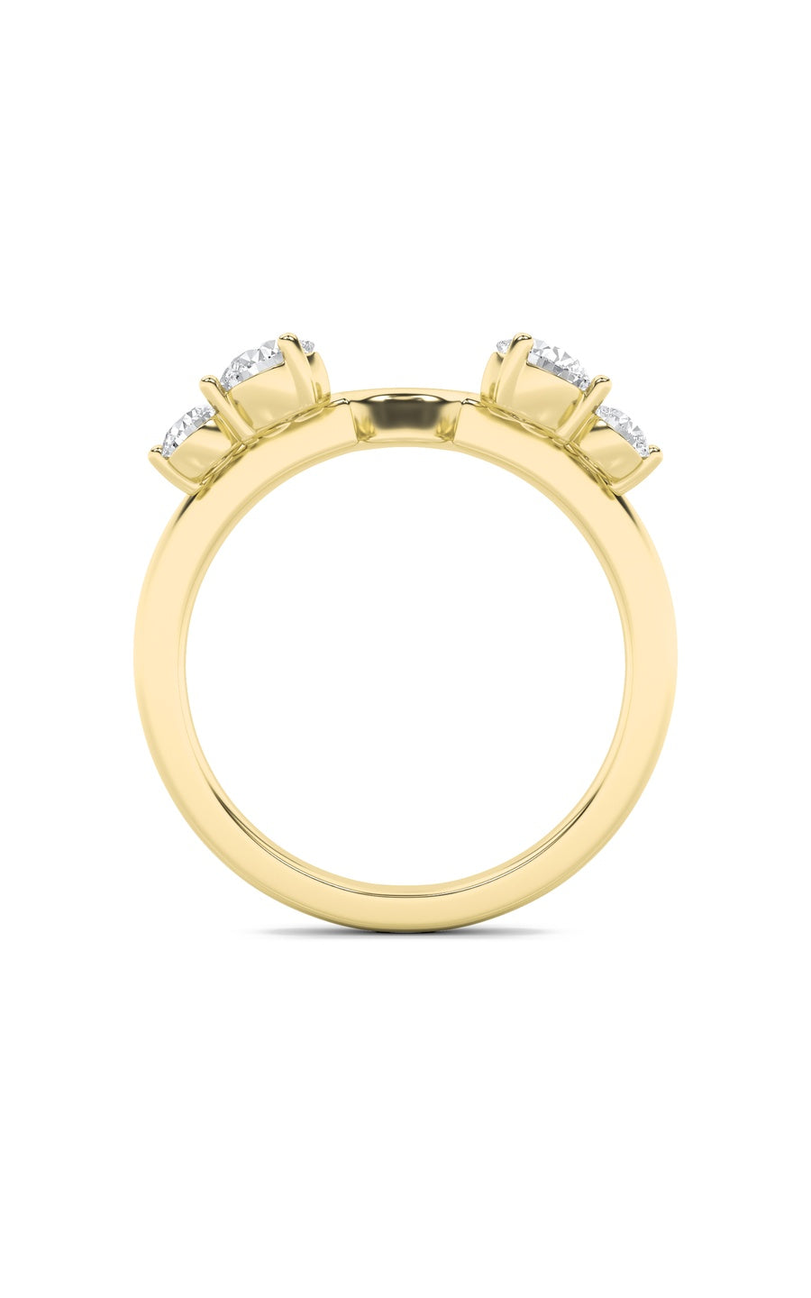 0.75Cttw Round Shaped Lab Grown Diamond (F/VS) Fashion Wrap Ring in 14K Gold