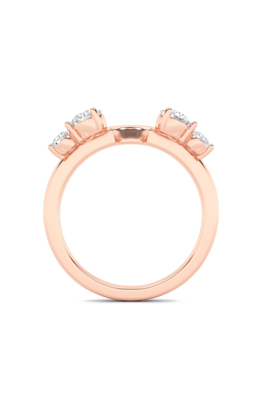 0.75Cttw Round Shaped Lab Grown Diamond (F/VS) Fashion Wrap Ring in 14K Gold
