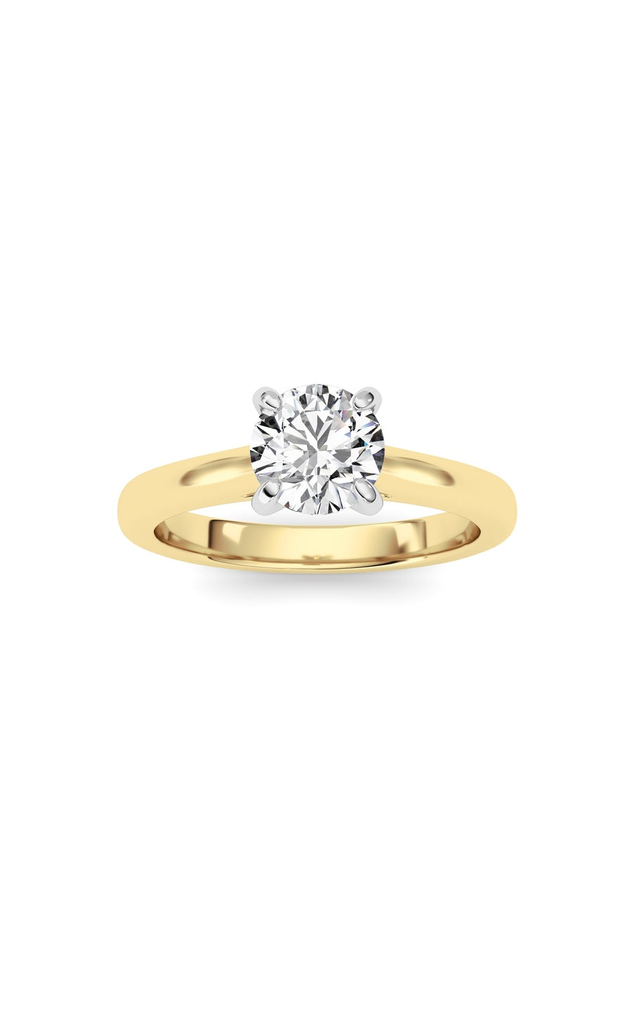 0.75Cttw Round Shaped Lab Grown Diamond (E/VS) Classic Solitaire Engagement Ring in 14K Gold