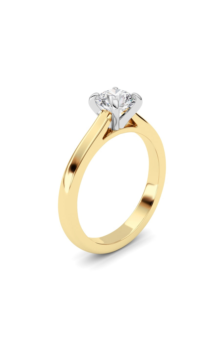 1Cttw Round Shaped Lab Grown Diamond (E/VS) Classic Solitaire Engagement Ring in 14K Gold