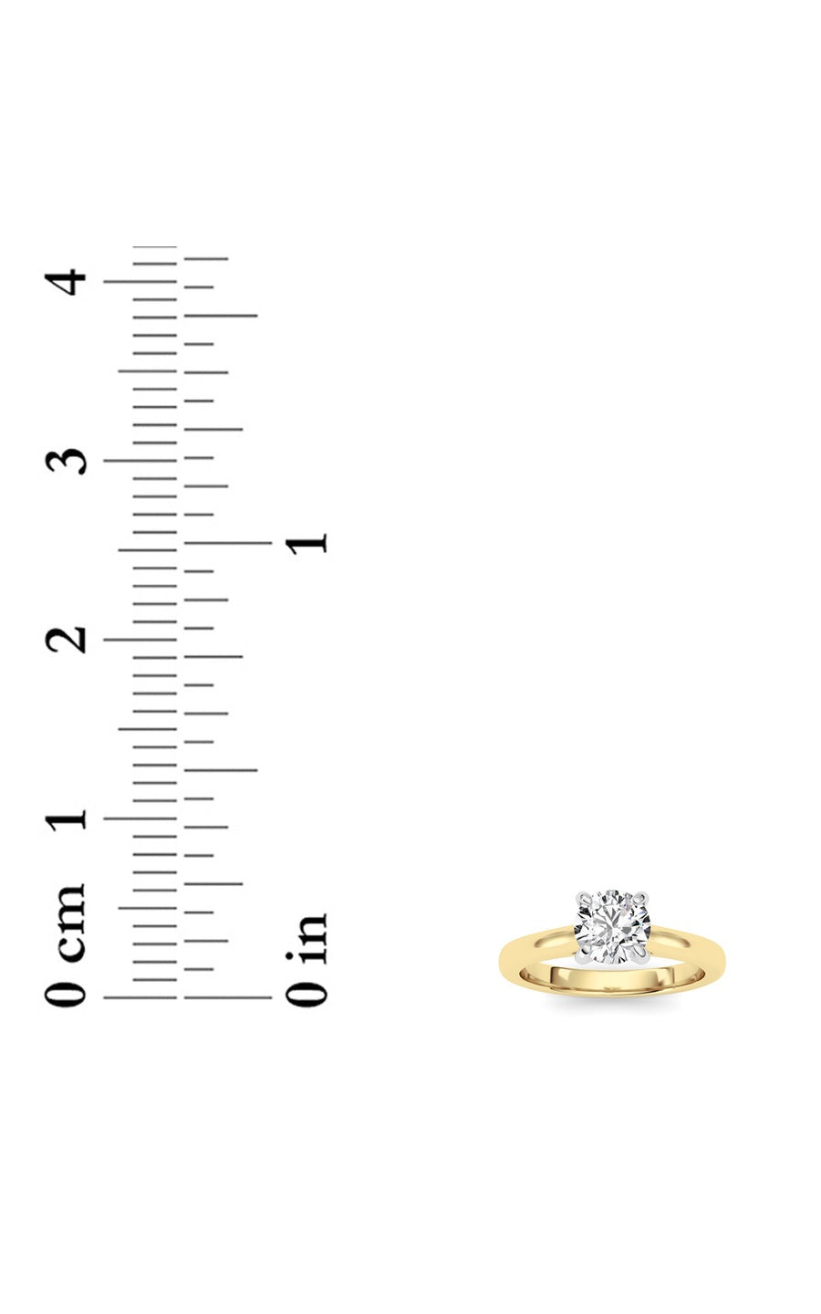 1Cttw Round Shaped Lab Grown Diamond (E/VS) Classic Solitaire Engagement Ring in 14K Gold