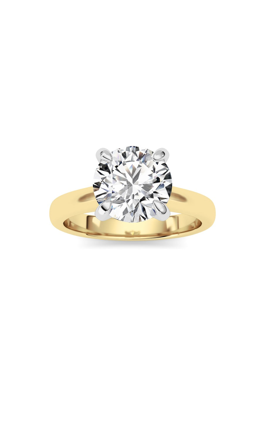 2Cttw Round Shaped Lab Grown Diamond (E/VS) Classic Solitaire Engagement Ring in 14K Gold