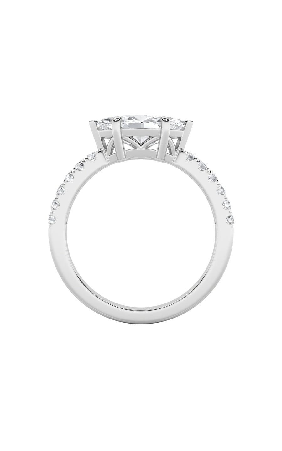1.5Cttw Marquise Shaped Lab Grown Diamond (F/VS) East West Accented Ring in 14K Gold