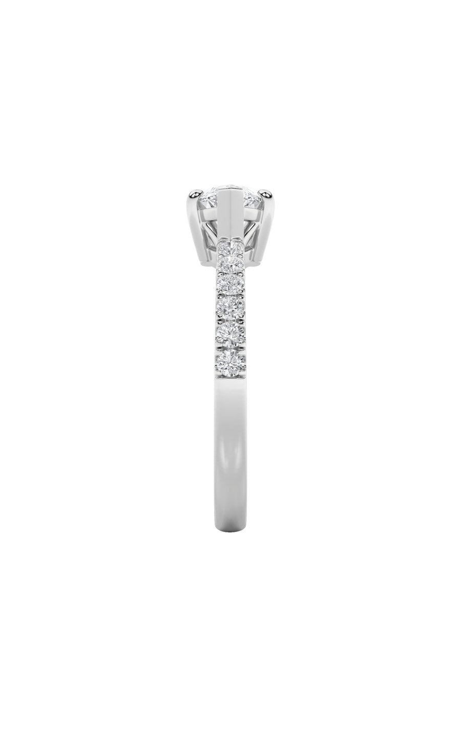 1.5Cttw Marquise Shaped Lab Grown Diamond (F/VS) East West Accented Ring in 14K Gold