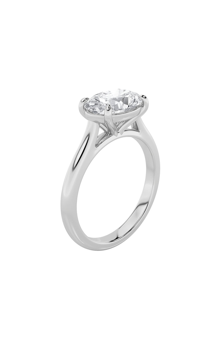 2Cttw Oval Shaped Lab Grown Diamond (F/VS) East West Accented Ring in 14K Gold