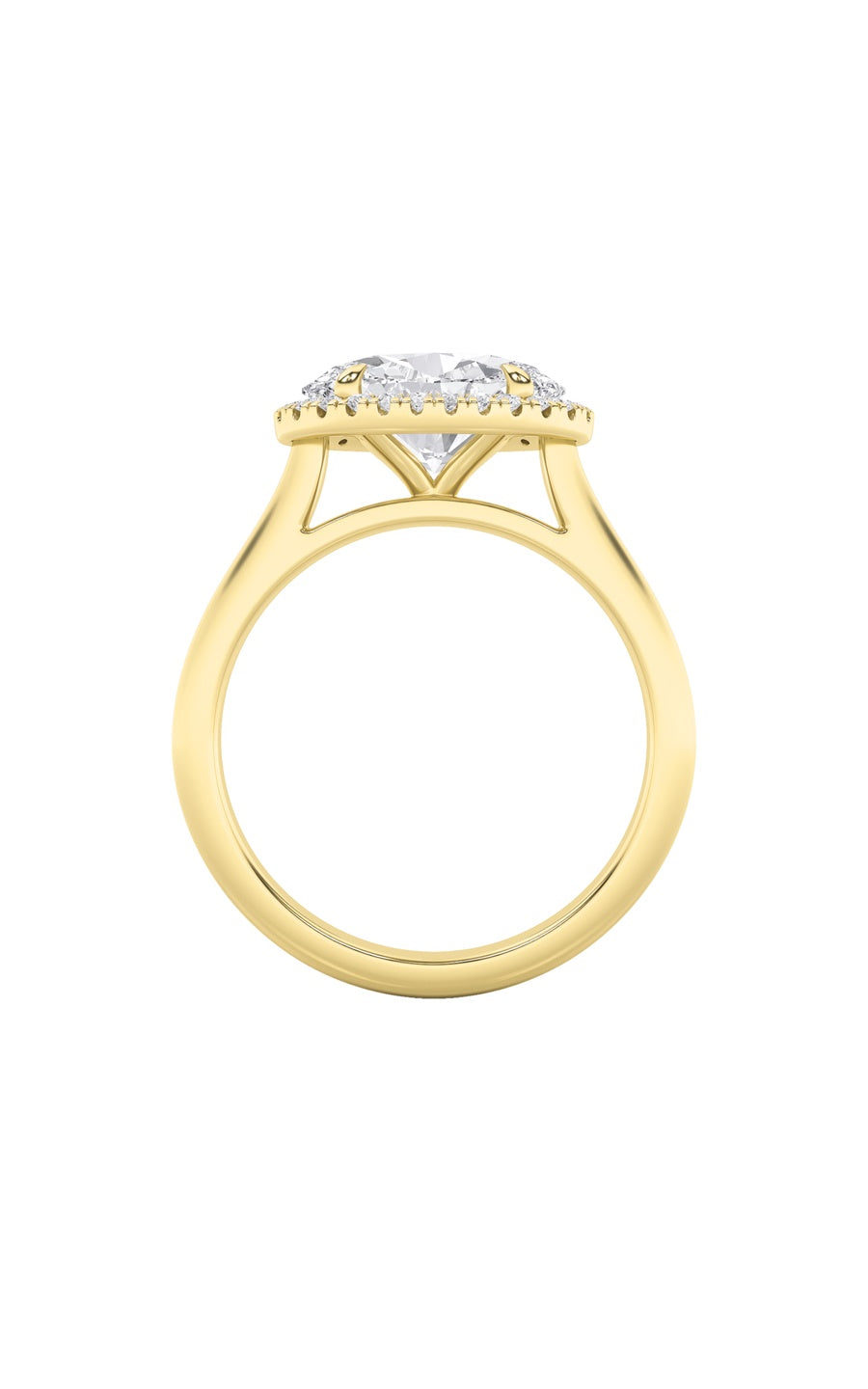 2Cttw Oval Shaped Lab Grown Diamond (F/VS) East West Accented Solitaire Ring in 14K Gold