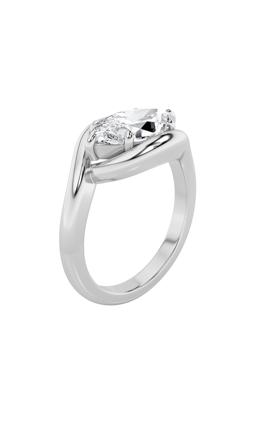 2Cttw Marquise Shaped Lab Grown Diamond (F/VS) East West Solitaire Ring in 14K Gold