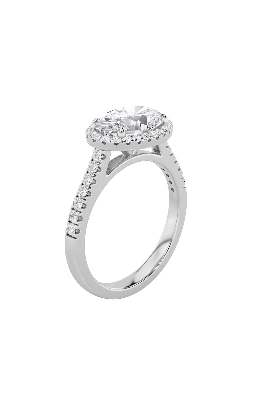 2Cttw Oval Shaped Lab Grown Diamond (F/VS) East West Accented Solitaire Ring in 14K Gold