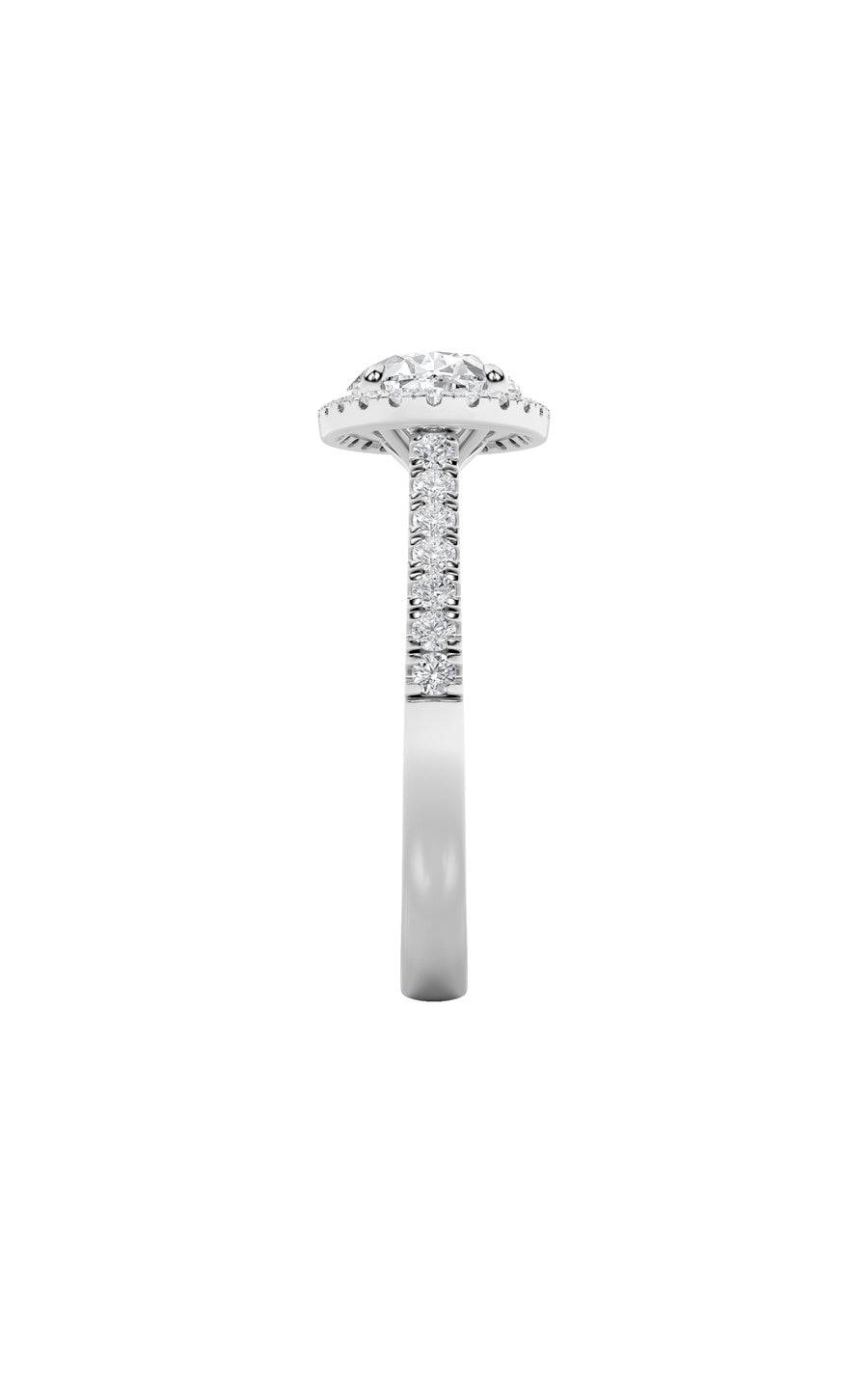 2Cttw Oval Shaped Lab Grown Diamond (F/VS) East West Accented Solitaire Ring in 14K Gold