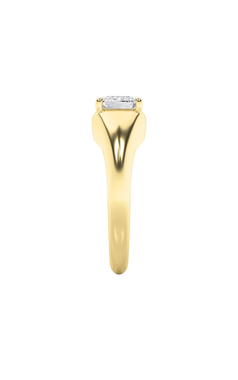 2Cttw Emerald Shaped Lab Grown Diamond (G/VS) EastWest Solitaire Ring in 14K Gold