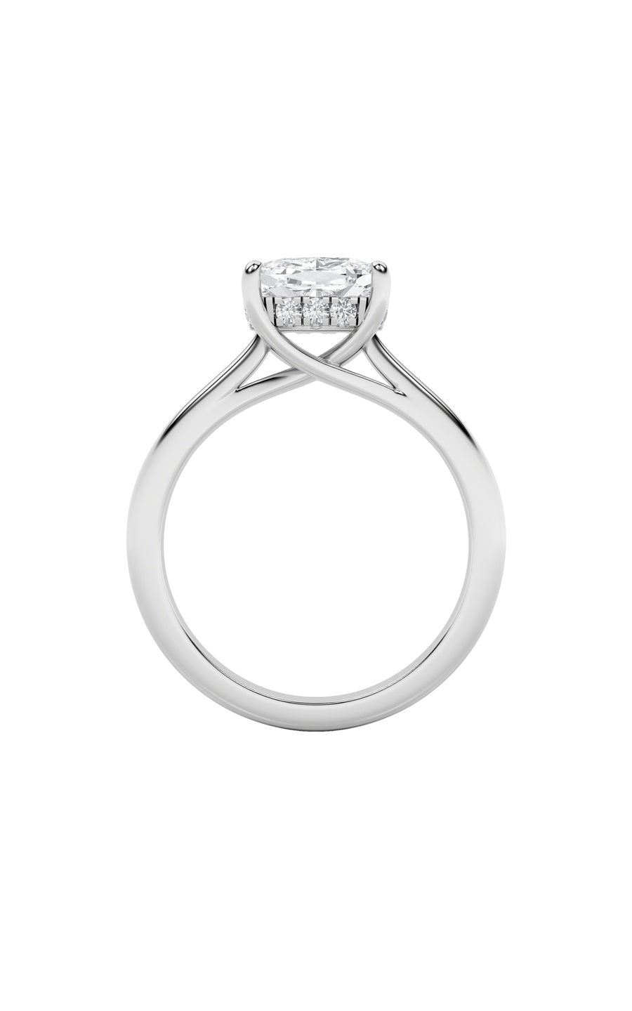 1.5Cttw Elongated Cushion Shaped Lab Grown Diamond(F/VS) East West Solitaire Ring in 14K Gold