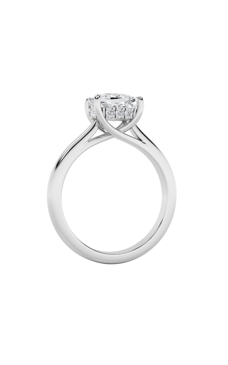 1.5Cttw Elongated Cushion Shaped Lab Grown Diamond(F/VS) East West Solitaire Ring in 14K Gold