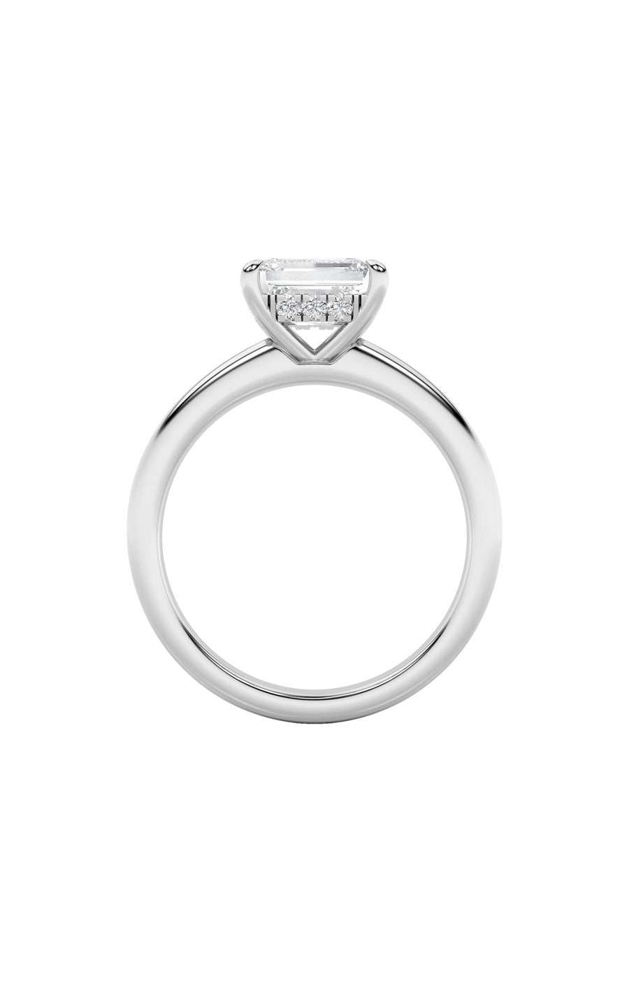 1.5Cttw Emerald Shaped Lab Grown Diamond (F/VS) East West Solitaire Ring in 14K Gold