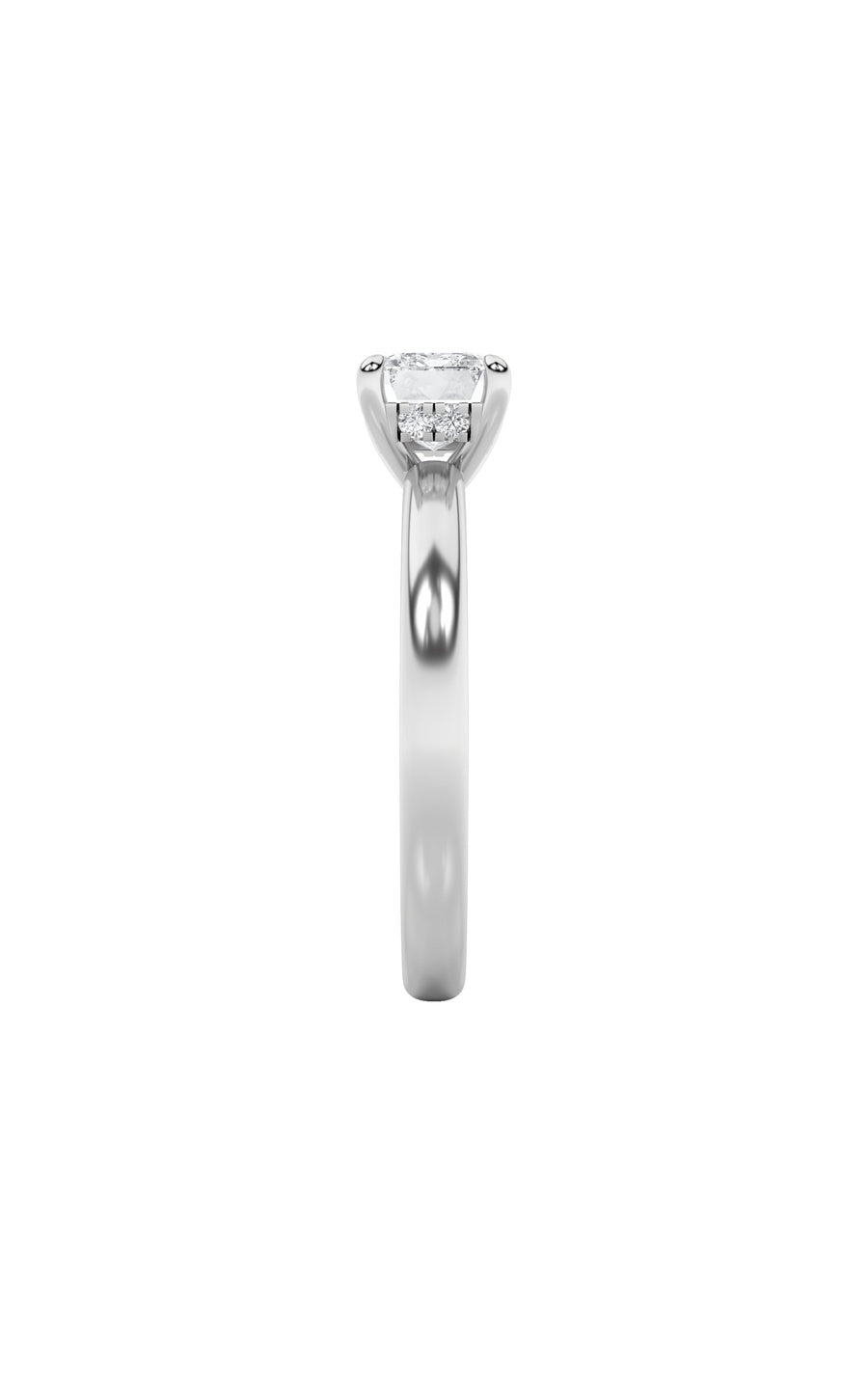1.5Cttw Emerald Shaped Lab Grown Diamond (F/VS) East West Solitaire Ring in 14K Gold