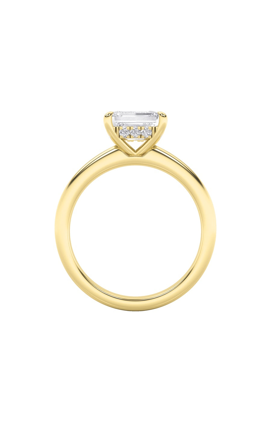 1.5Cttw Emerald Shaped Lab Grown Diamond (F/VS) East West Solitaire Ring in 14K Gold