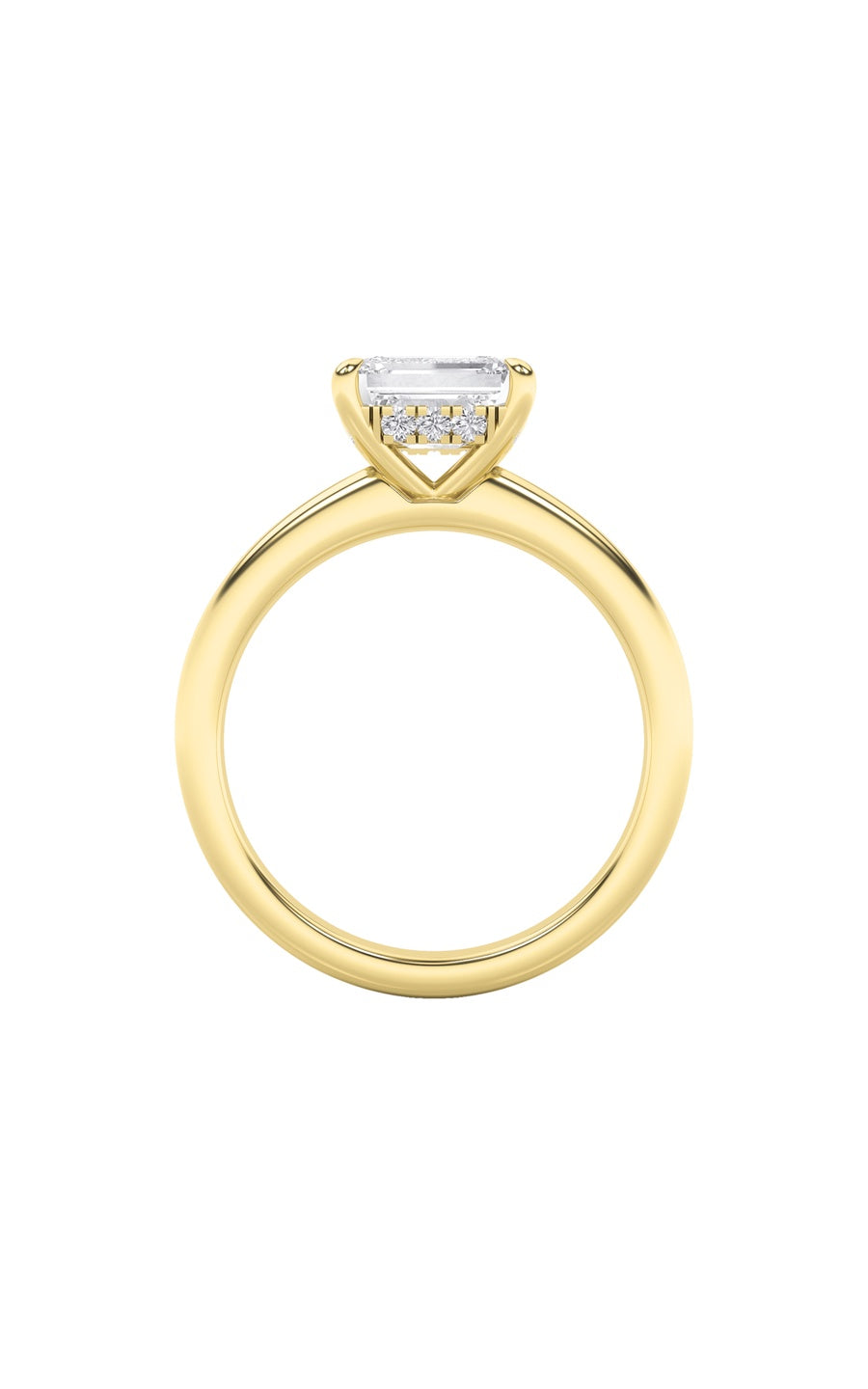1.5Cttw Emerald Shaped Lab Grown Diamond (F/VS) East West Solitaire Ring in 14K Gold
