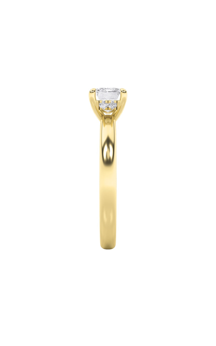 1.5Cttw Emerald Shaped Lab Grown Diamond (F/VS) East West Solitaire Ring in 14K Gold
