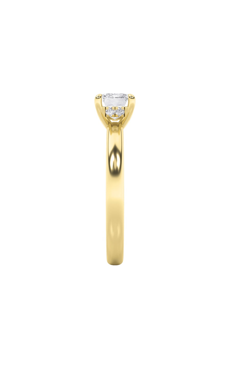 1.5CTW Emerald Shaped Lab Grown Diamond (F/VS) East West Solitaire Ring in 14K Gold