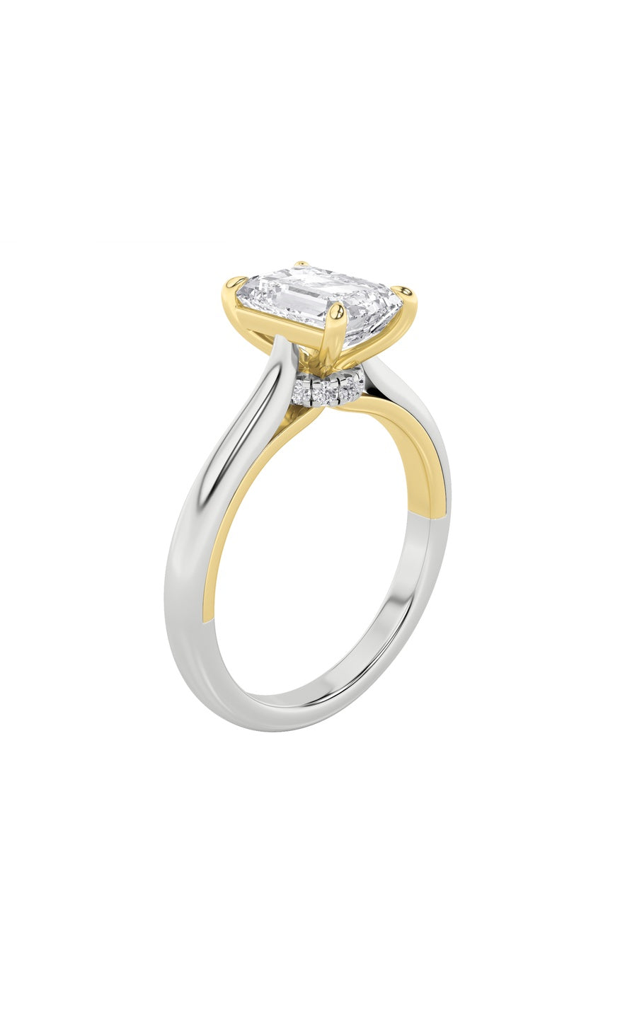 2Cttw Emerald Shaped Lab Grown Diamond (F/VS) Solitaire Engagement Ring in 14K Gold