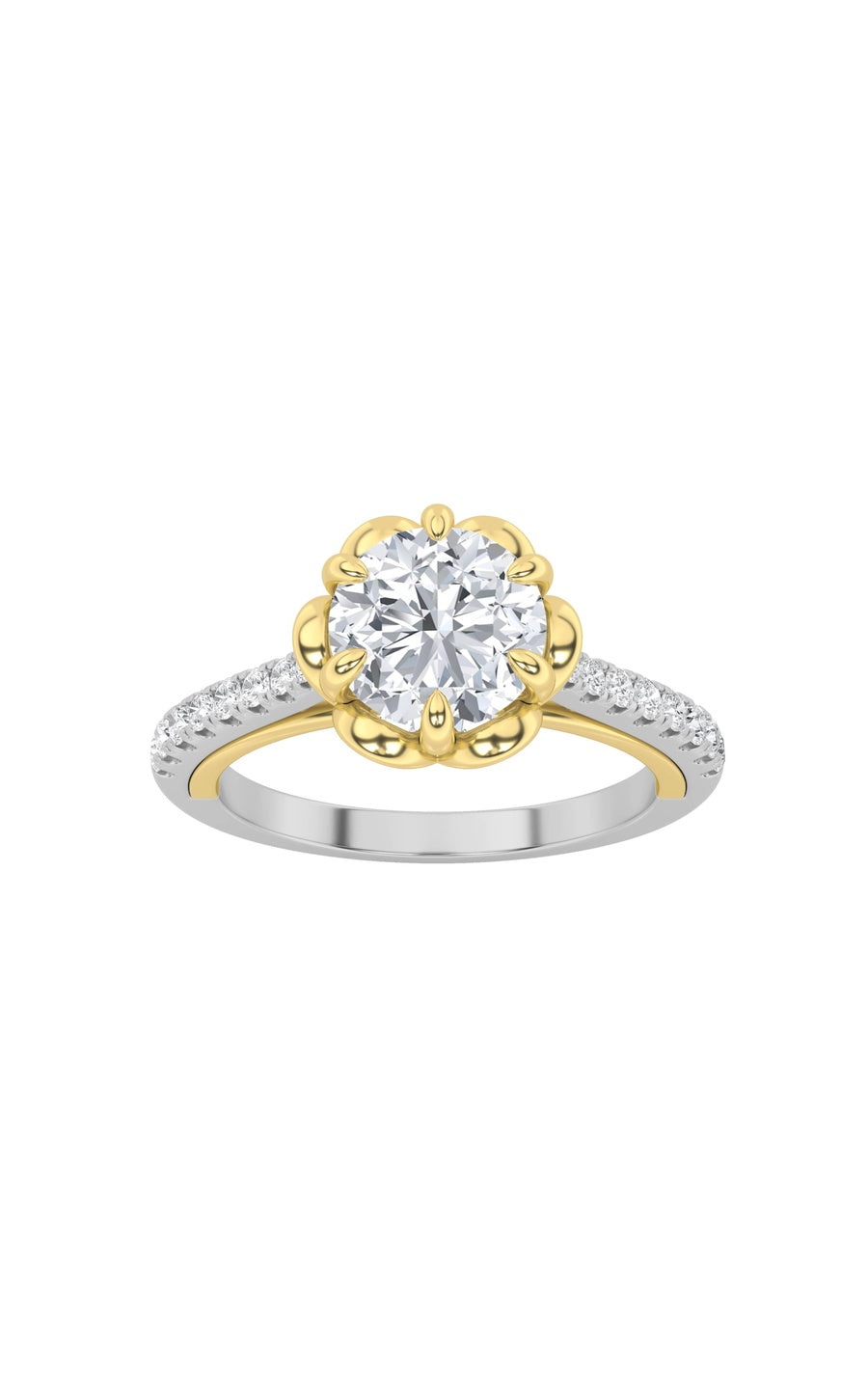 1.5Cttw Round Shaped Lab Grown Diamond (F/VS) Solitaire Engagement Ring in 14K Gold