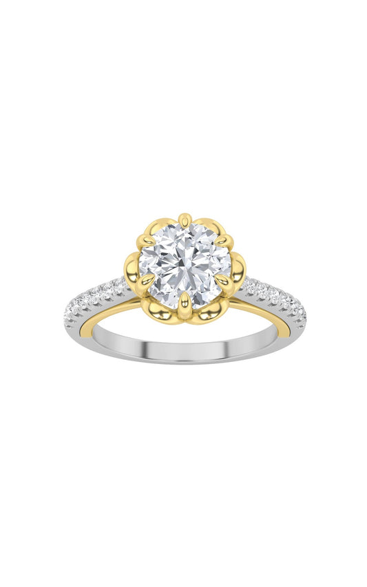 1.5Cttw Round Shaped Lab Grown Diamond (F/VS) Solitaire Engagement Ring in 14K Gold