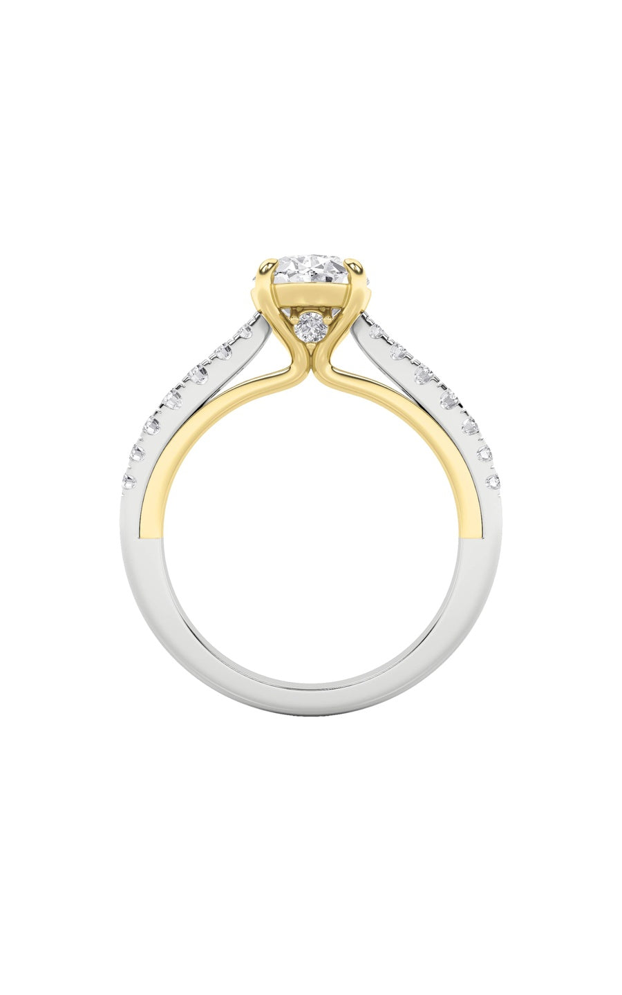 2Cttw Oval Shaped Lab Grown Diamond (F/VS) Solitaire Engagement Ring in 14K Gold