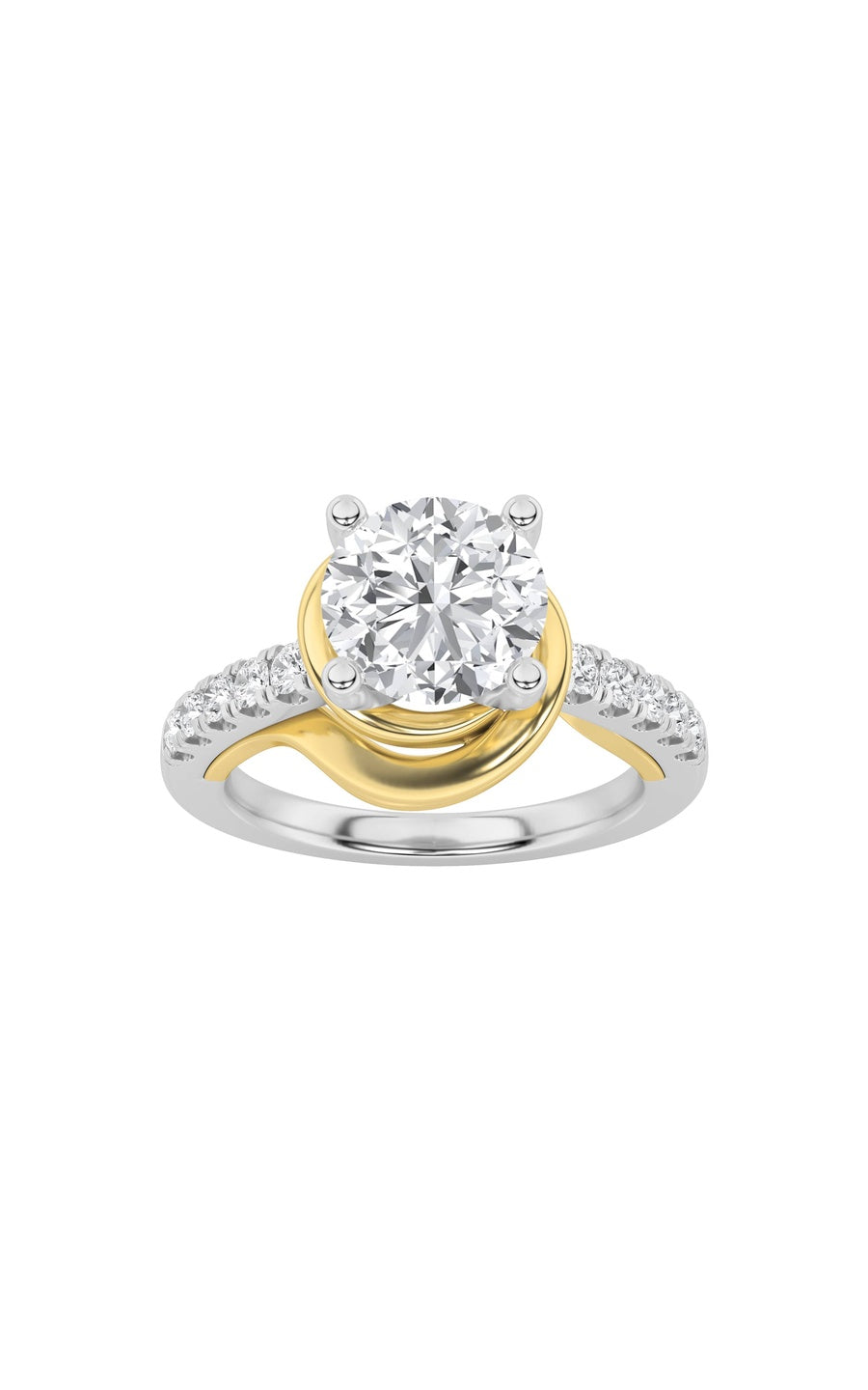 2Cttw Round Shaped Lab Grown Diamond (F/VS)  Ringin 14K Gold