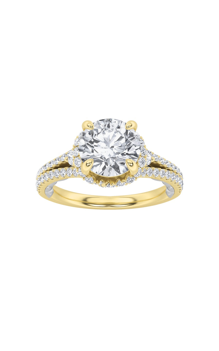 2Cttw Round Shaped Lab Grown Diamond (F/VS) Solitaire Engagement Ring in 14K Gold