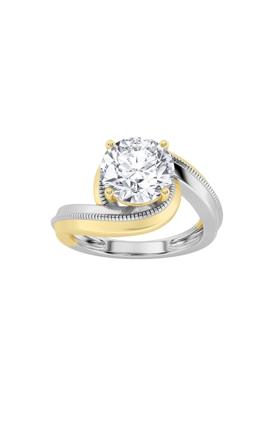 2Cttw Round Shaped Lab Grown Diamond (F/VS) Solitaire Engagement Ring in 14K Gold