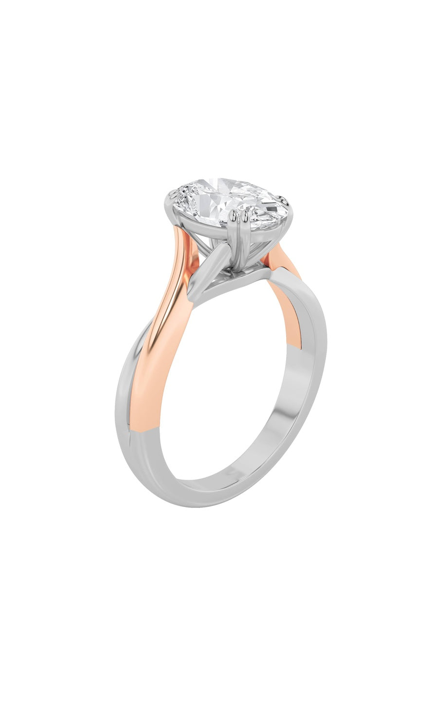2Cttw Oval Shaped Lab Grown Diamond (F/VS) Solitaire Engagement Ring in 14K Gold