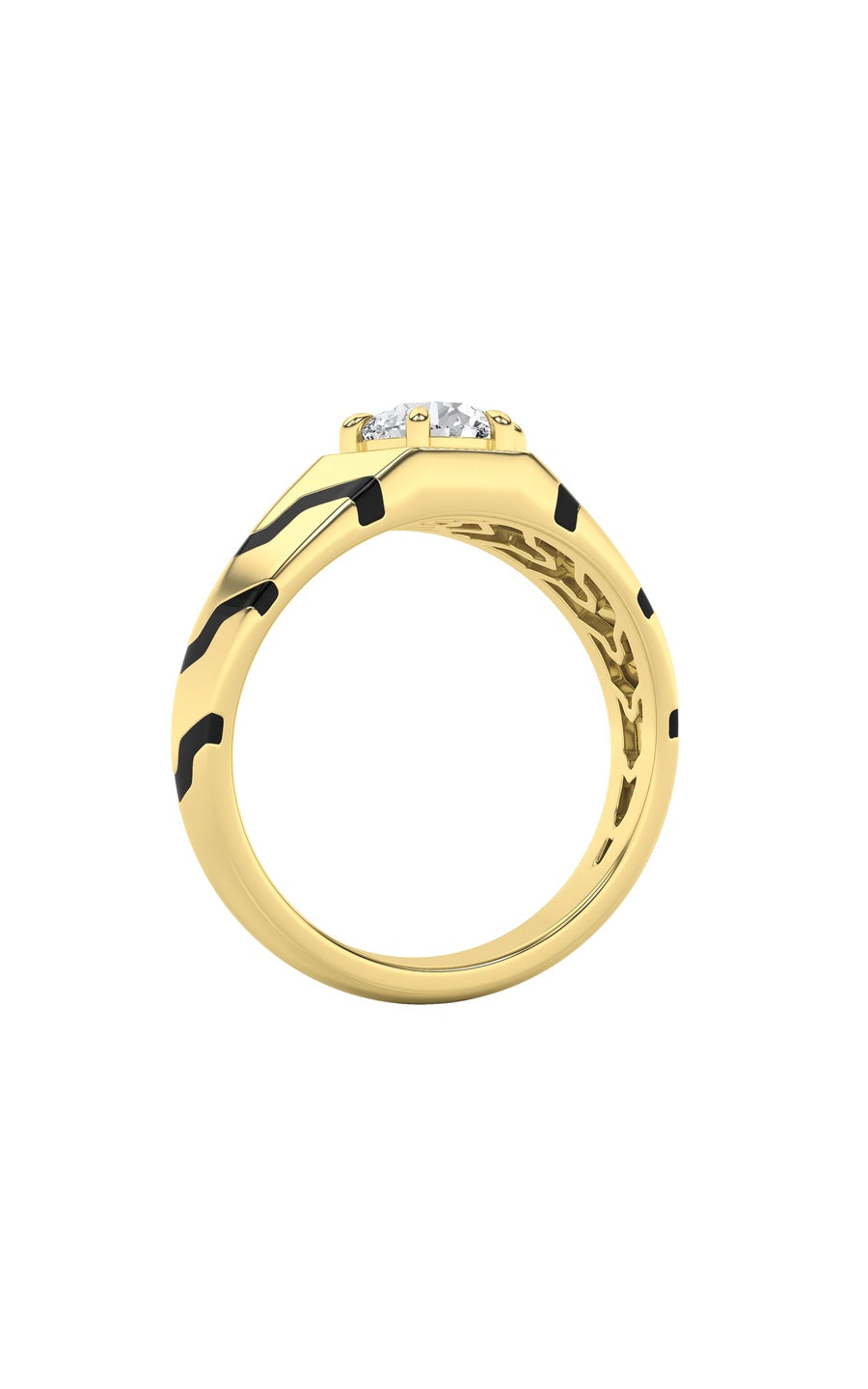 1.5Cttw Round Shaped Lab Grown Diamond (F/VS) MensRing in 14K White Gold