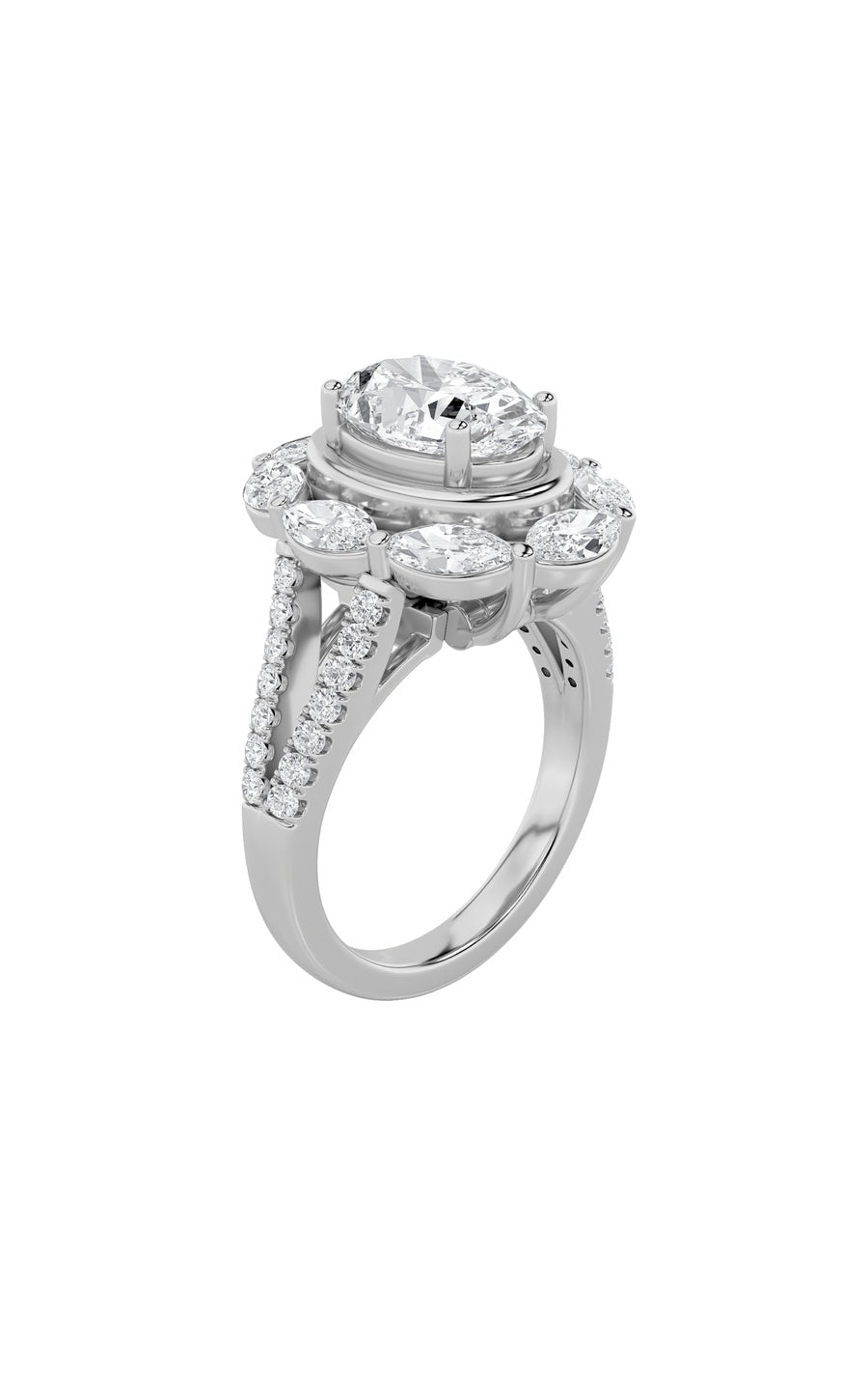 3.75Cttw Oval Shaped Lab Grown Diamond (G/VS)  Ring in 14K Gold