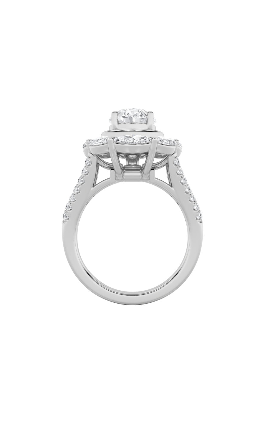 3.75Cttw Oval Shaped Lab Grown Diamond (G/VS)  Ring in 14K Gold