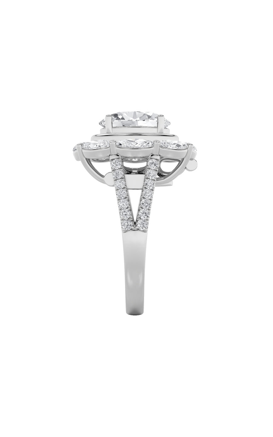 3.75Cttw Oval Shaped Lab Grown Diamond (G/VS)  Ring in 14K Gold