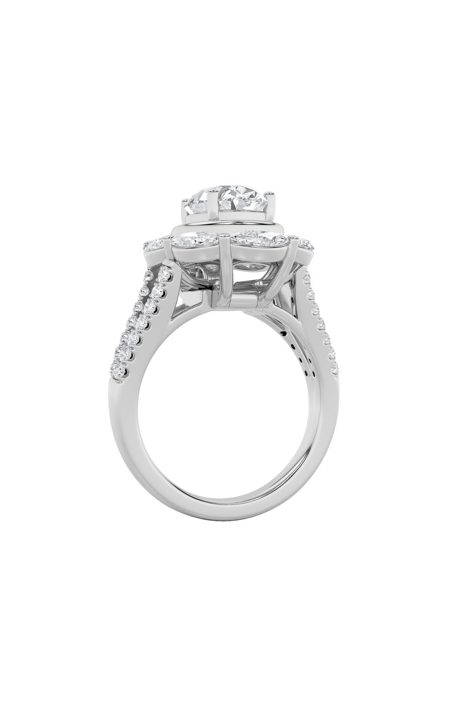 3.75Cttw Oval Shaped Lab Grown Diamond (G/VS)  Ring in 14K Gold