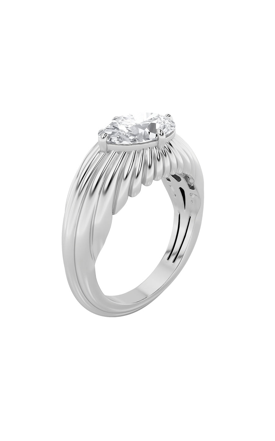 2Cttw Oval Shaped Lab Grown Diamond (F/VS) Fancy Solitaire Ring in 14K Gold