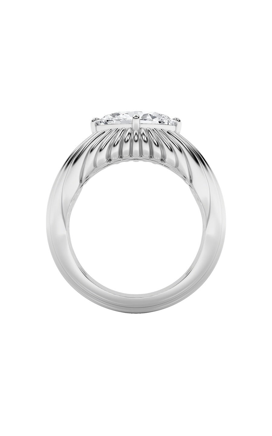 2Cttw Oval Shaped Lab Grown Diamond (F/VS) Fancy Solitaire Ring in 14K Gold