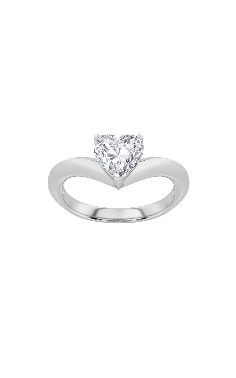 1Cttw Heart Shaped Lab Grown Diamond (F/VS) HeartShaped Ring in 14K Gold