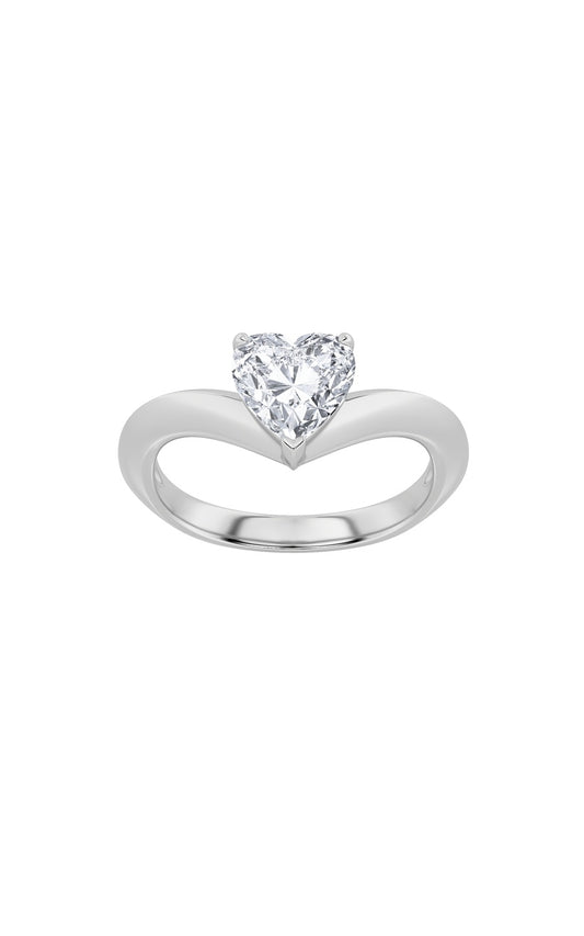 1Cttw Heart Shaped Lab Grown Diamond (F/VS) HeartShaped Ring in 14K Gold