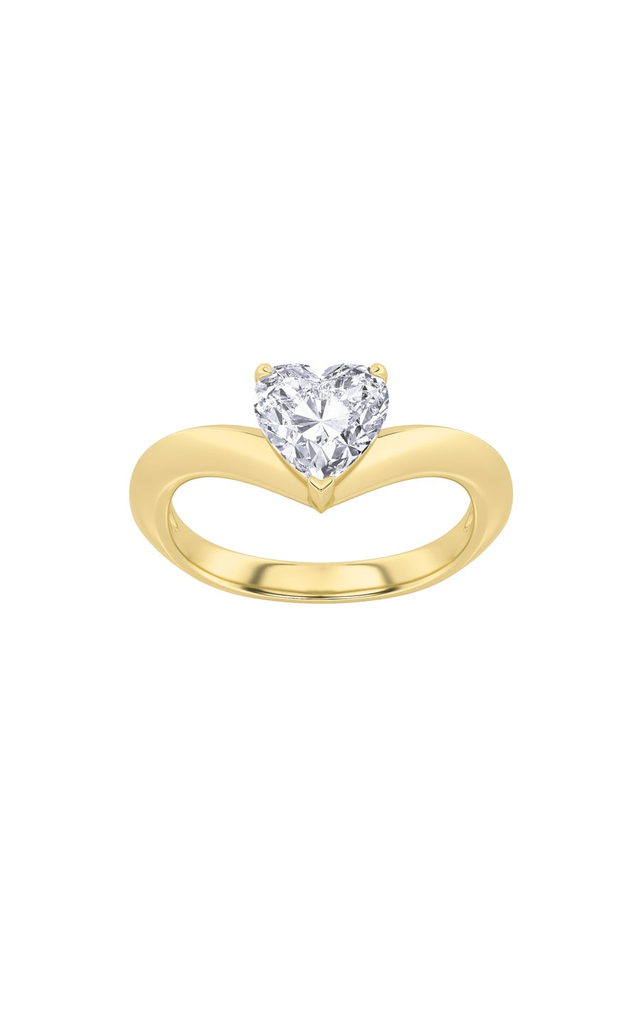 1Cttw Heart Shaped Lab Grown Diamond (F/VS) HeartShaped Ring in 14K Gold