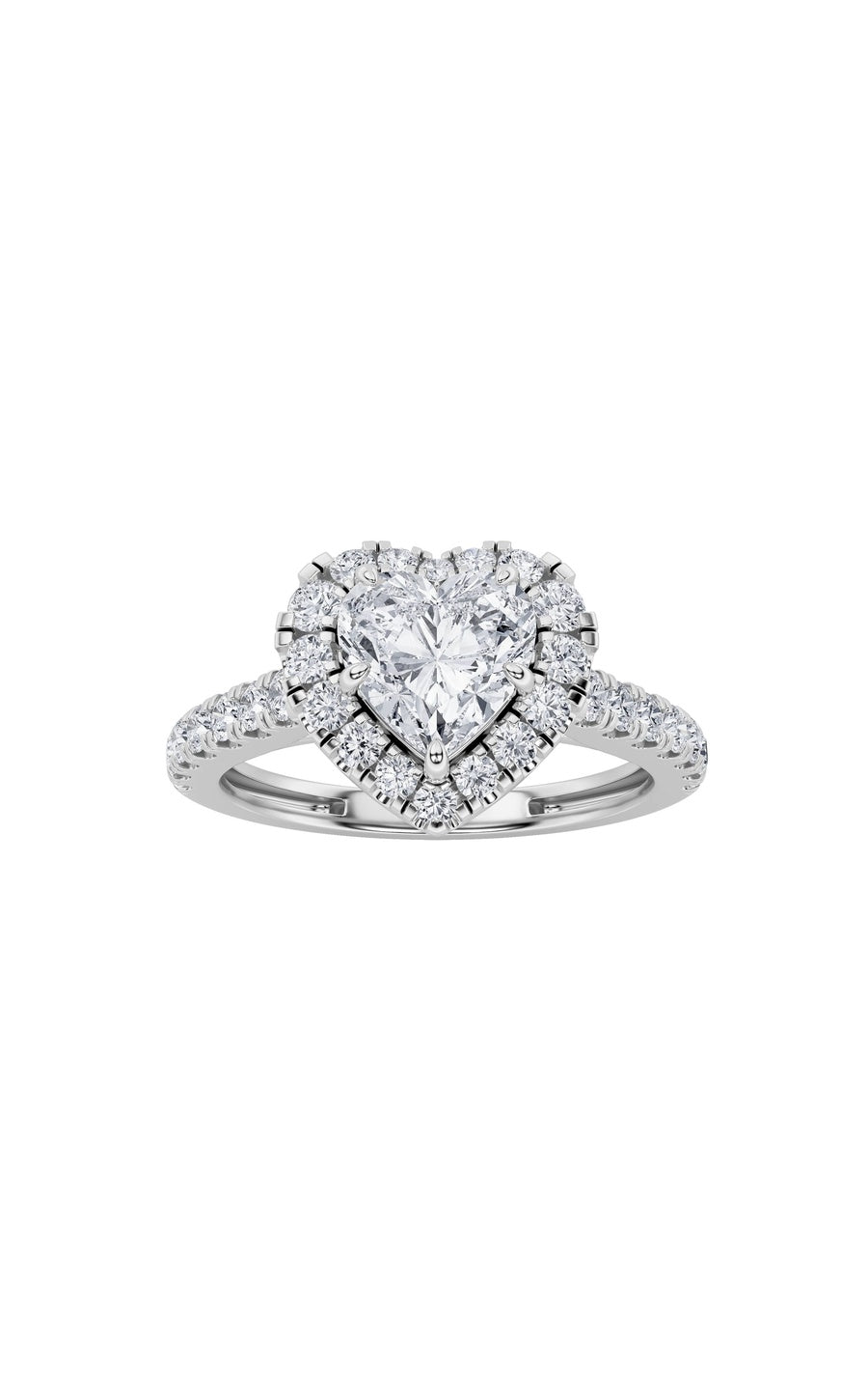 1.5Cttw Heart Shaped Lab Grown Diamond (F/VS) Heart Shaped Ring in 14K Gold