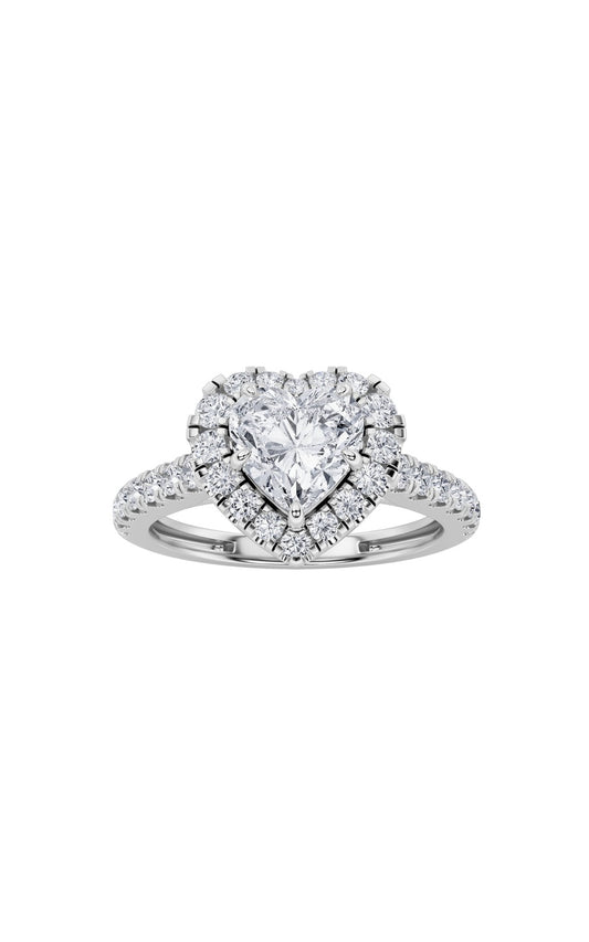 1.5Cttw Heart Shaped Lab Grown Diamond (F/VS) Heart Shaped Ring in 14K Gold