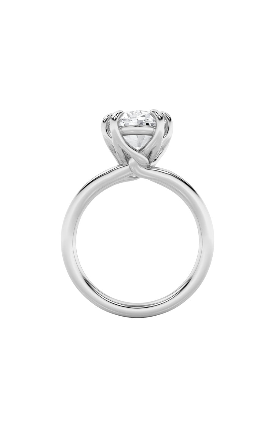 5Cttw Oval Shaped Lab Grown Diamond (F/VS) Bold Split Shank Solitaire Engagement Ring in 14K Gold