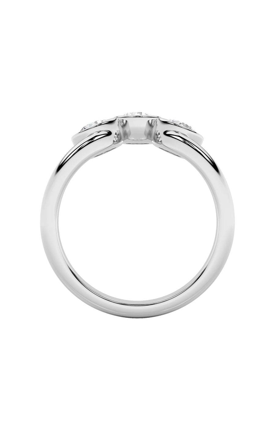 1Cttw Round Shaped Lab Grown Diamond (F/VS) ThreeStone Ring in 14K Gold
