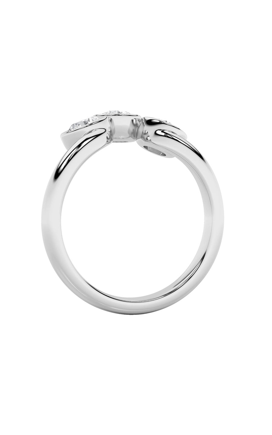 1Cttw Round Shaped Lab Grown Diamond (F/VS) ThreeStone Ring in 14K Gold