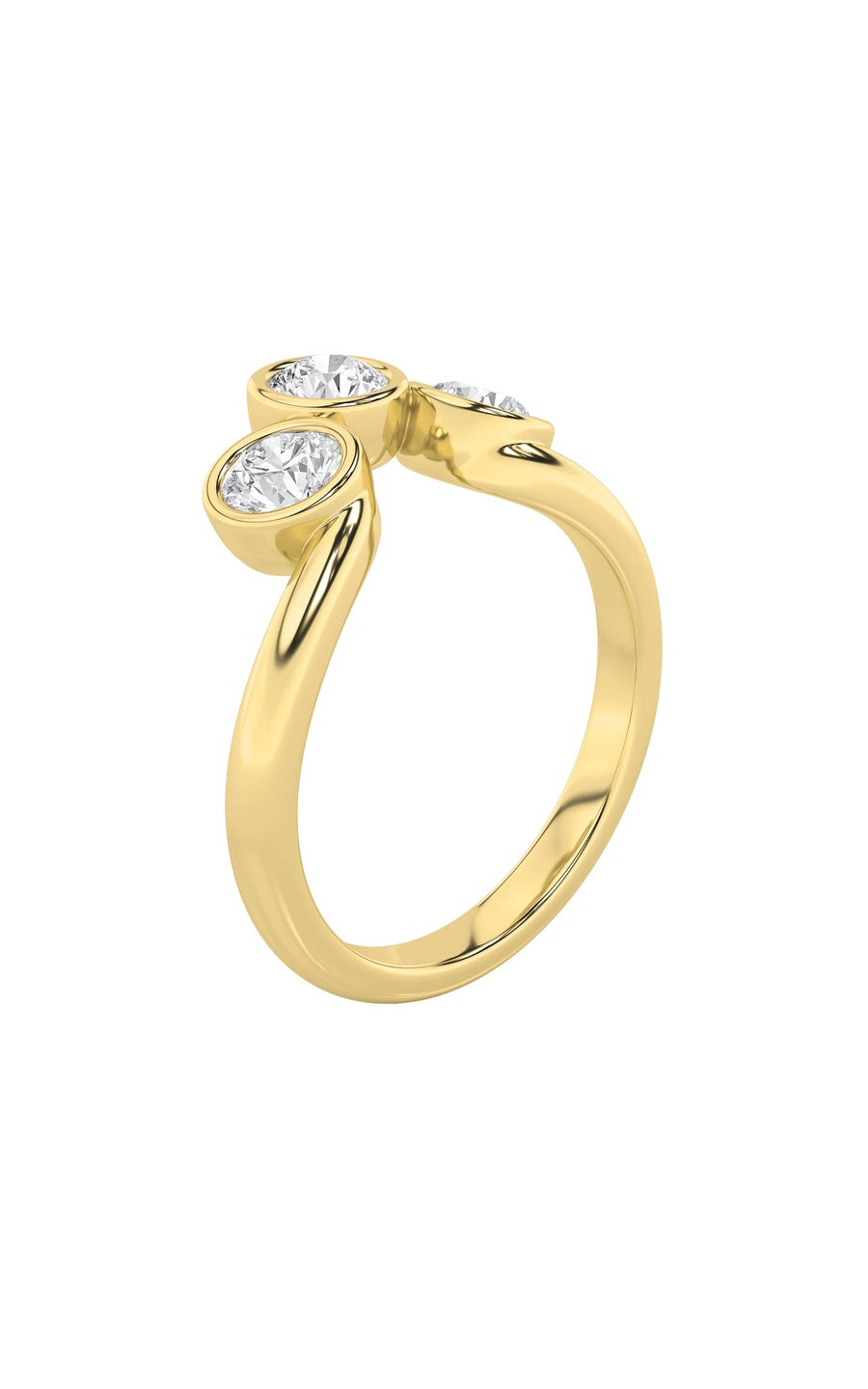 1Cttw Round Shaped Lab Grown Diamond (F/VS) ThreeStone Ring in 14K Gold