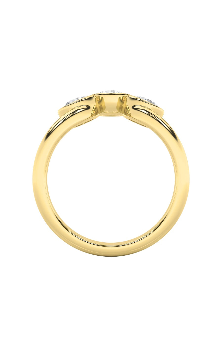 1Cttw Round Shaped Lab Grown Diamond (F/VS) ThreeStone Ring in 14K Gold