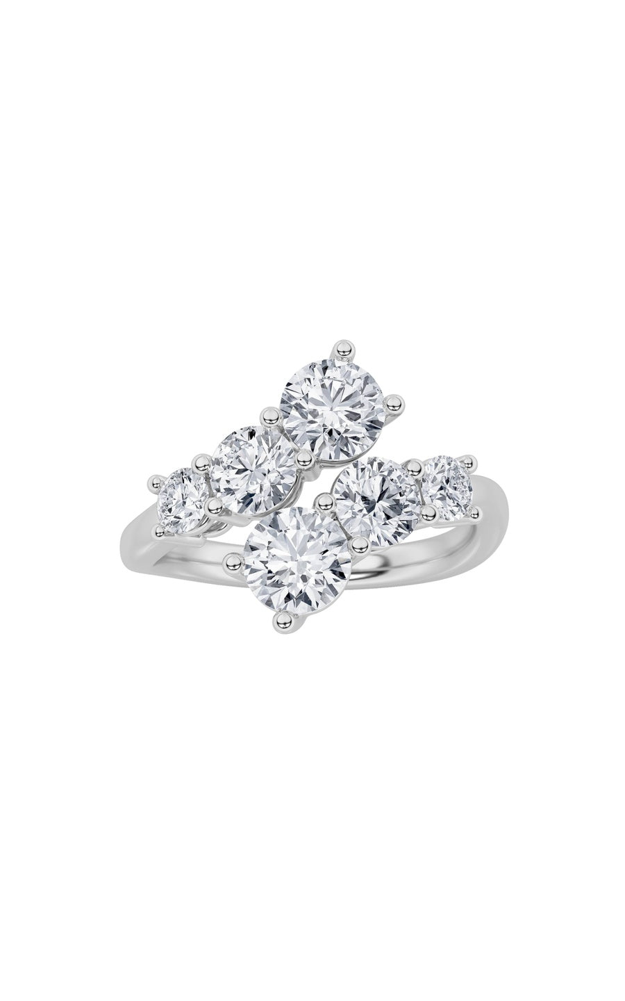 2Cttw Round Shaped Lab Grown Diamond (F/VS) ThreeStone Ring in 14K Gold